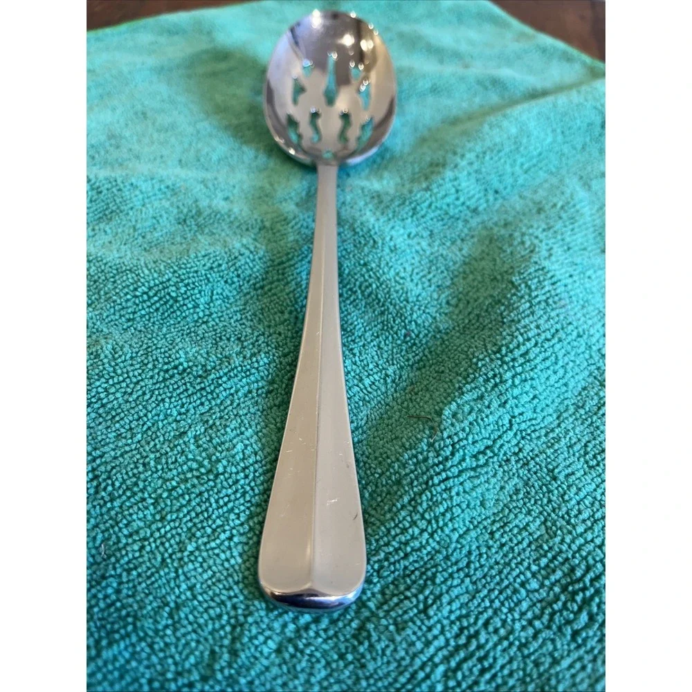COLONIAL TIPT Gorham Stainless Pierced Serving Spoon Glossy 18/8 Japan Flatware